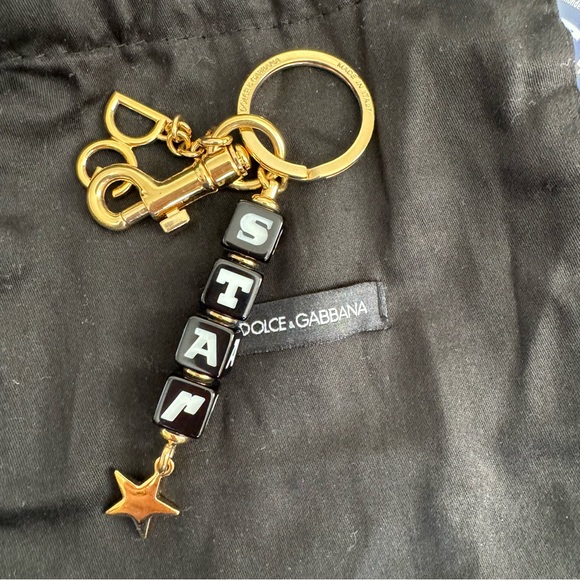 DOLCE & GABBANA Star Key Chain Gold Hardware Made in Italy - Picture 4 of 9